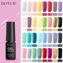 LILYCUTE, 7 мл, Гель-лак для ногтей, розовый, красный цвет, УФ-гель, замачиваемый, УФ светодиодный гель, Полупостоянный УФ-лак для ногтей