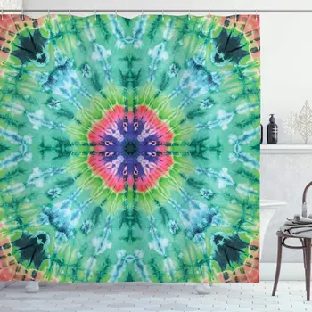

Marble Shower Curtain, Distressed Background with Pleating Gradient Brushed Marble Styled Effect Image, Cloth Fabric Bathroom