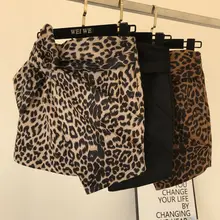 Autumn New Retro Leopard Print High Waist Short Skirt Women Girls Slim Hip Irregular Knotted Skirts