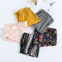 Новые стильные противомоскитные штаны для детей, летние тонкие повседневные штаны в полоску с изображением сказочного дома, детские штаны-фонарики