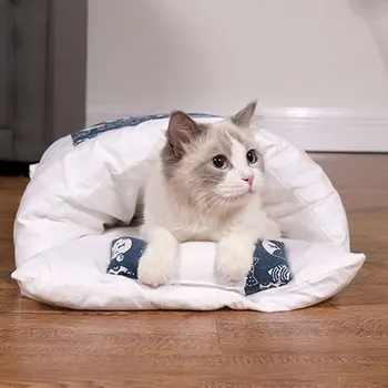

Warm Cat Sleeping Bag Removable Cat Bed Winter Warm Cat House Small Pet Bed FP8