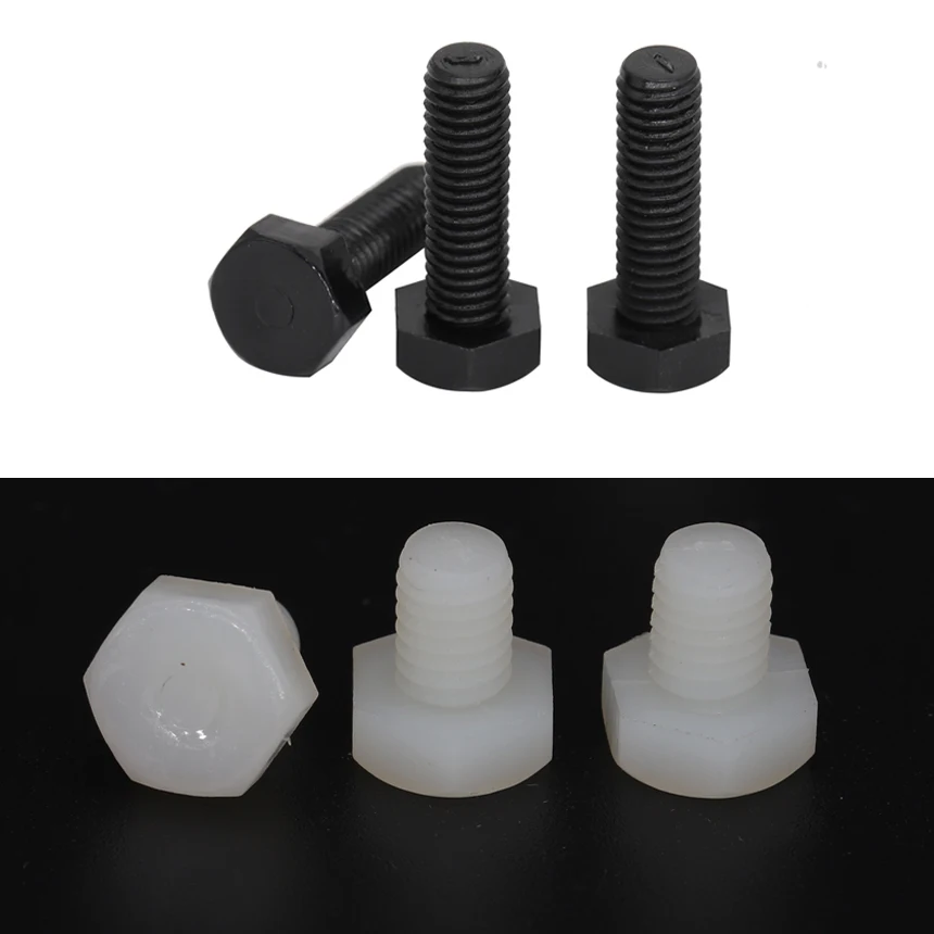 M8 M8*10/12/15/20/25 M8x10/12/15/20/25 White Black Nylon Plastic Insulation Bolt Metric Thread External Hex Hexagon Screw | Обустройство