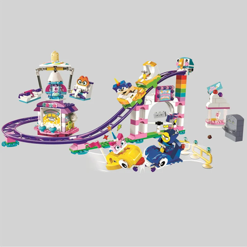 

NEW Big Movie Cartoon Unikitty Cat Unikingdom Fairground Fun Box Building Block Bricks Toys Compatible Legoinglys Friends 41456