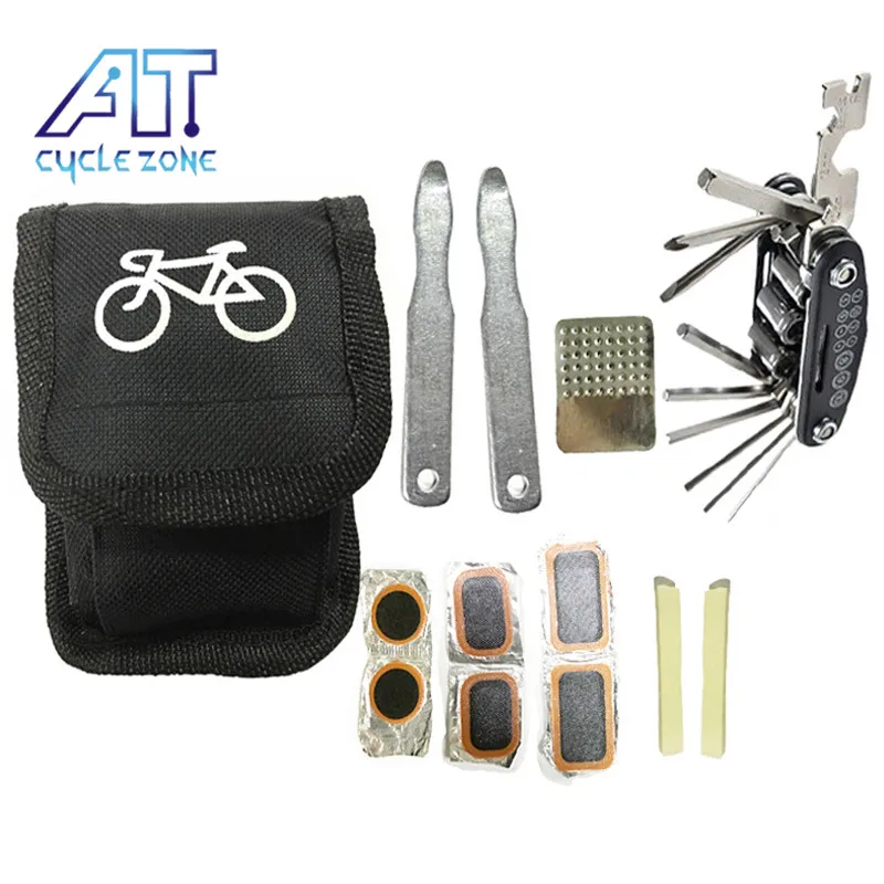 

CYCLE ZONE Bike Repair Tools Multitool Kit Multifunction 16 In 1 Portable Gift Set Cycling MTB Multi Tool With Tire Patch
