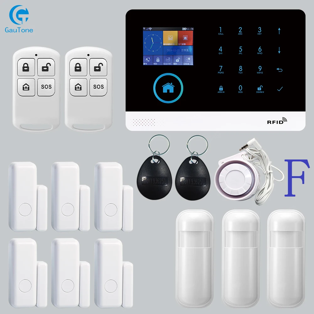 GT-018-PG-103-2G-F GT APP пульт дистанционного управления Аварийная панель переключаемая 8 языков беспроводная домашняя безопасность wifi GSM GPRS сигнализация Система RFID карта снятие с охраны - Цвет: GT-018-PG-103-2G-F