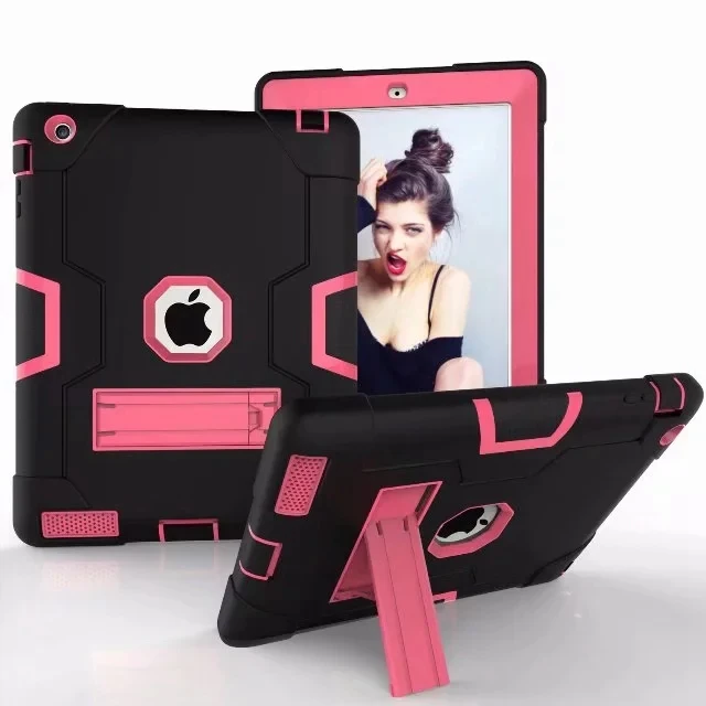 Funda Kids Safe Heavy Duty Silicone Hard Cover For iPad 2 3 4 New Armor Case For Apple ipad 4 3 2 9.7 inch Tablet#S - Цвет: BP