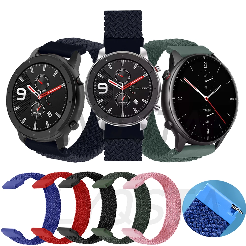 2020 Solo Loop Braided Nylon Quick Release Strap For Xiaomi Huami Amazfit GTR 47/GTR 2/color/Haylou Solar LS05 Elastic Bracelet |