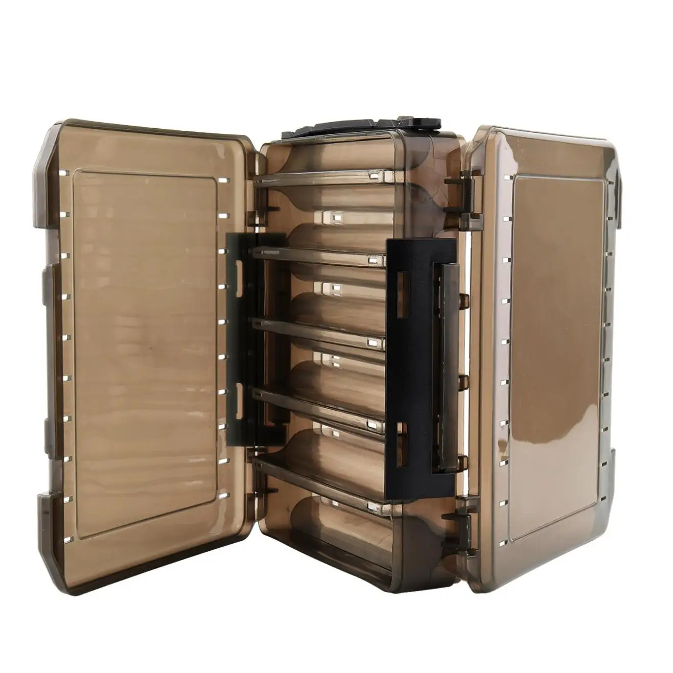

20x17x4.5cm Double Side Translucent Thickening 10 Compartments Fishing Lure Box for Shrimp Bait Lures Storage Case with Handle