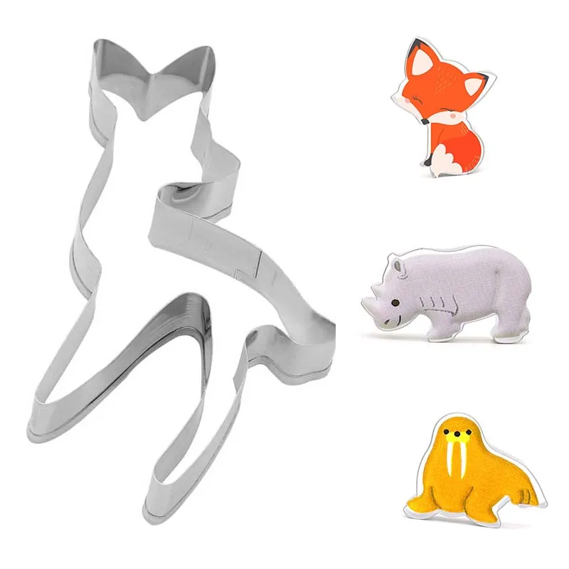 3D мультфильм Животные для торта из нержавеющей стали выпечка печенье Форма-резак для украшения торта Форма для Выпечки Кондитерская выпечка инструмент