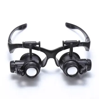 

Hot Sale 20X Glasses Type Double Eye Binocular Magnifier Watch Repair Tool Magnifier with Two Adjustable LED Lights