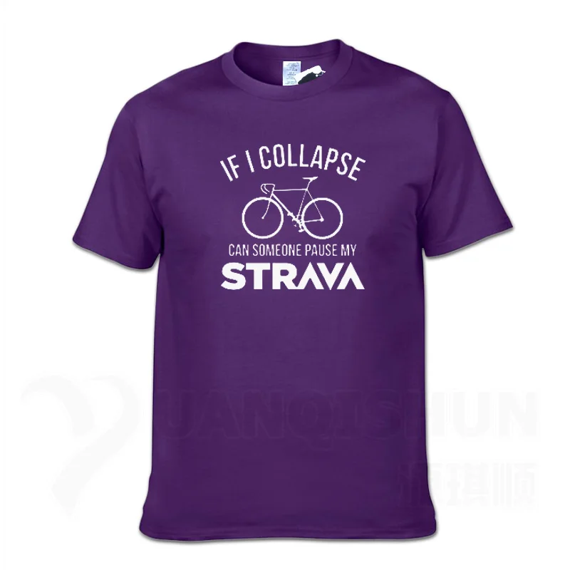 Purple 1 Забавные в том случае, если я крах может кто-то приостановить свою Strava футболки Для мужчин Аэробные футболка "Велоспорт" горным велосипедистом, футболка Mtb футболка с изображением велосипеда рубашка - Цвет: Purple 1