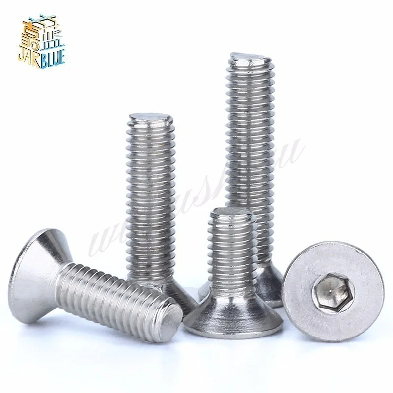 50pcs 20pcs 10pcs 5pcs Din7991 M2 M2.5 M3 M4 M5 M6 M8 Sus304 Inox Hex Socket Flat Countersunk Head Cap Toy Screw