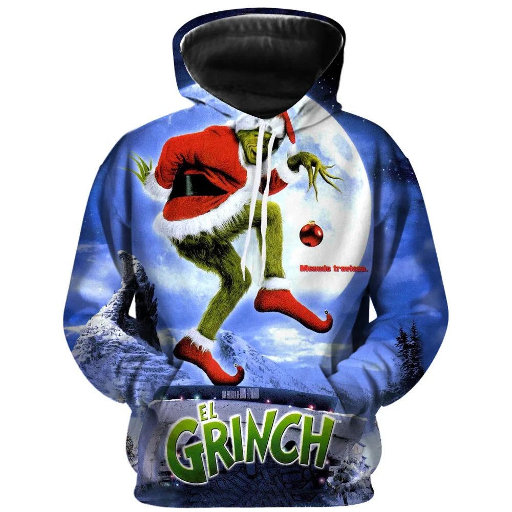 Grinch 3D печатные толстовки мужские комбинезоны унисекс модные пуловеры уличная