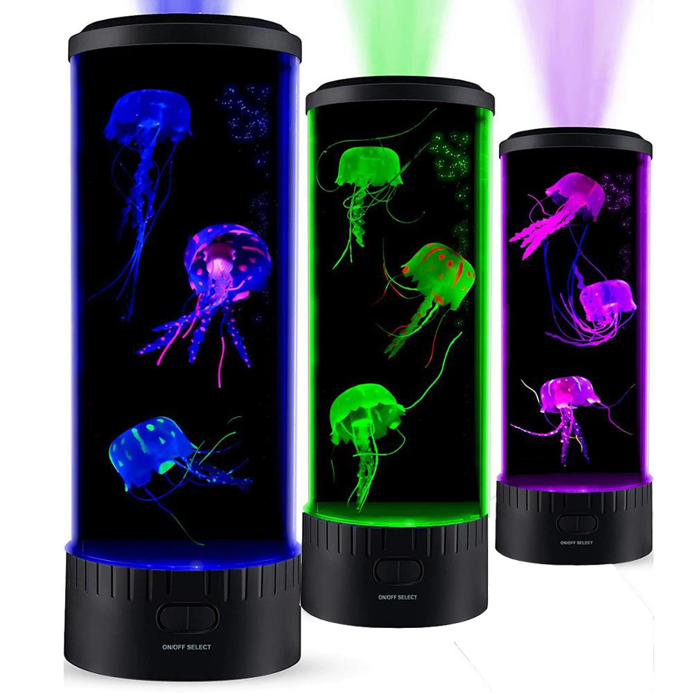 Лампа Boaz Jellyfish, светильник для аквариума, светильник для аквариума, меняющий цвет, дистанционный проектор волны океана, детский Настольный светильник с Медузой, лава, лампа