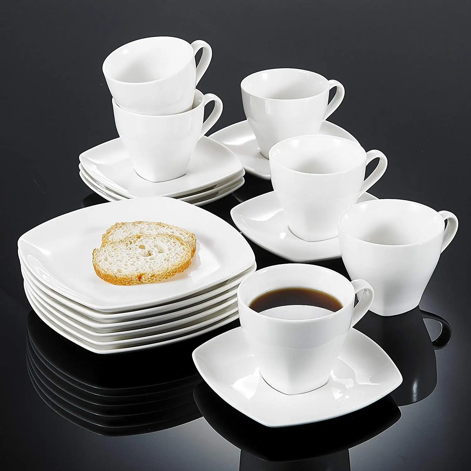 VANCASSO18 piece фарфоровые чайные чашки цвета слоновой кости кофейные 6 шт. в комплекте