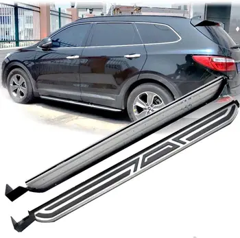 

2 Pieces Fixed Running Boards Door Side Step Nerf Bar Protector Bar Fit for Hyundai- Grand Santa Fe 2013-2018 - Silver