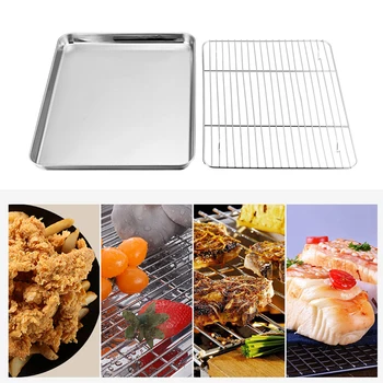 

Baking Sheet and Cooling Rack Set, Stainless Steel Healthy and Rustroof Easy to Clean Safe