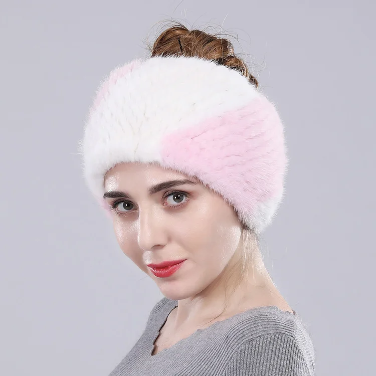Настоящее Норковое меховое оголовье Snood Женское зимнее теплое кольцо шарф шейный платок ручной работы эластичное плотное плетение пушистое мягкое 20 цветов