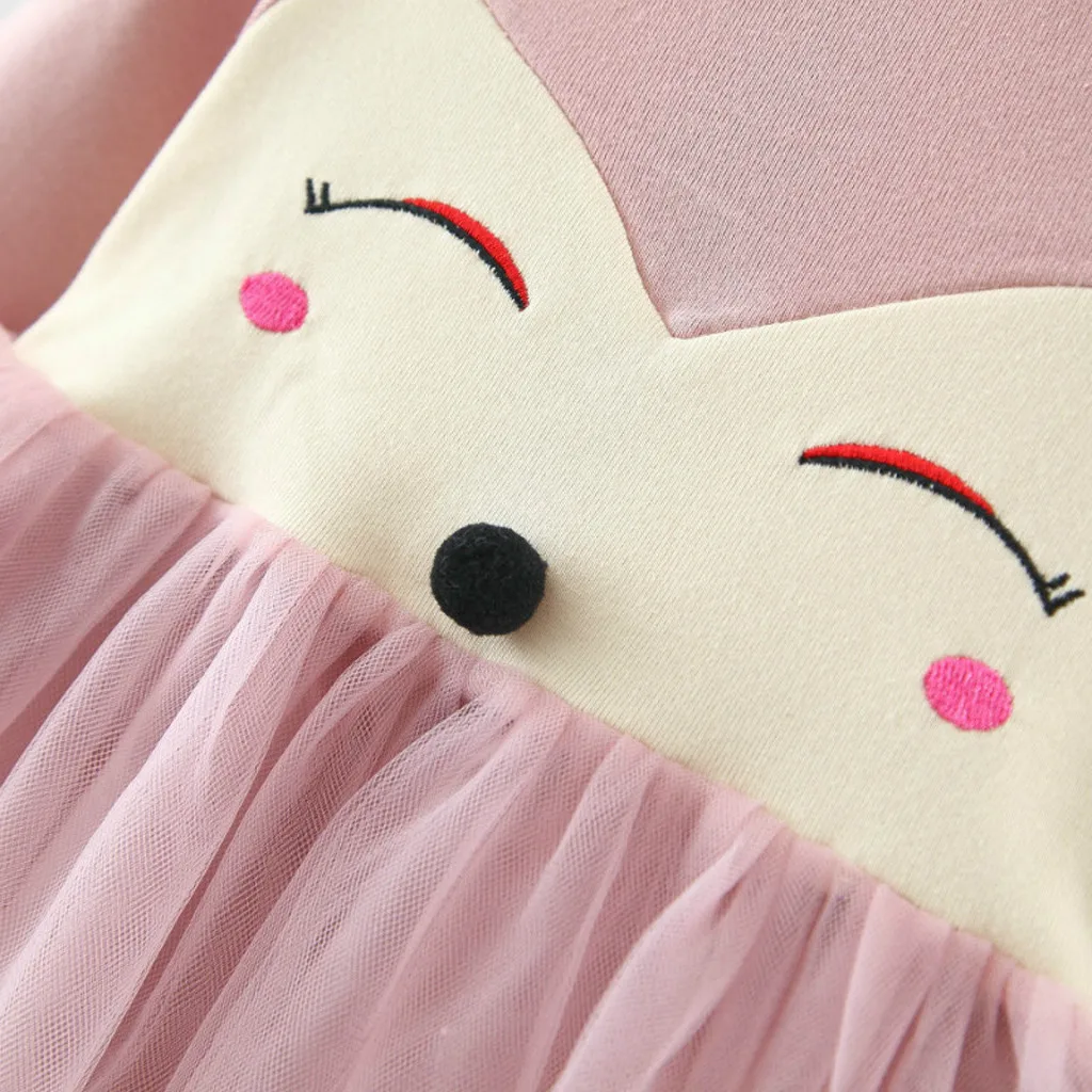 Детское праздничное платье; коллекция года; Рождественская одежда для маленьких девочек; платье из фатина в стиле пэчворк с героями мультфильмов; кружевная повседневная одежда с длинными рукавами