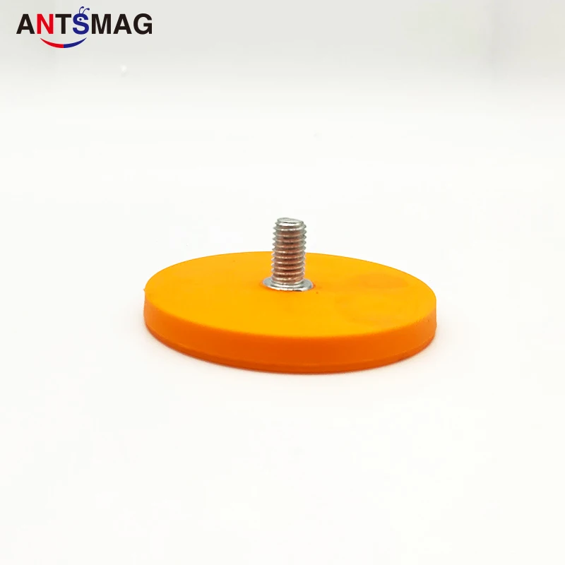 Orange 4 шт. D22, D43, D66, D88 резиновые неодимовые магниты с резьбой M5, M6, M8, цвет красный, оранжевый, фиолетовый, синий - Цвет: Orange