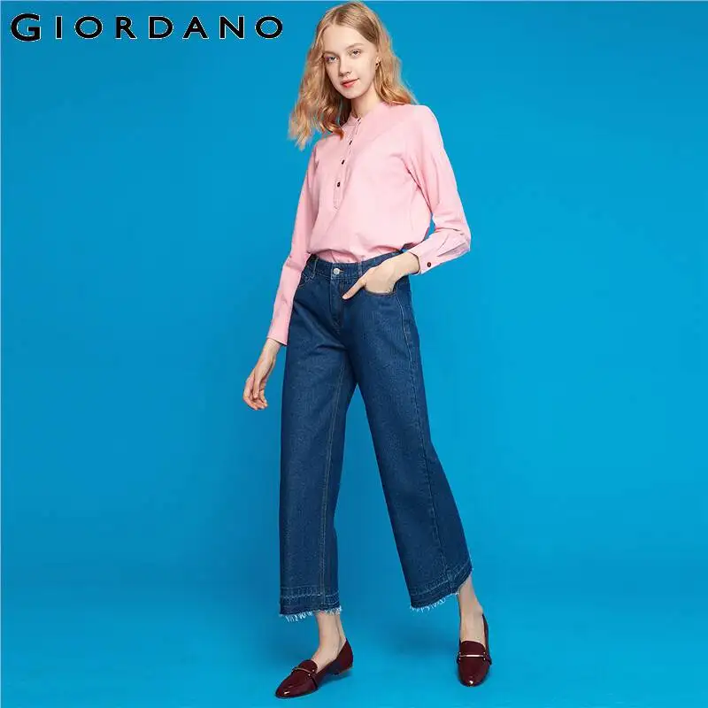 Giordano/Женские блузки фланелевые Блузы с круглым вырезом и длинными рукавами, женские мягкие женские блузы Contton Thinkness 13349803