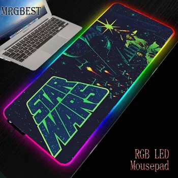 

MRGBEST Star Wars Gaming RGB Large Locked Computer Mousepad Led Backlight 7 Color Mice Pads Game Accessories Play Mat for Gamer