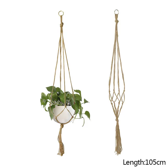 Macrame Handmade Plant Hanger Baskets Flower Pots Holder Balcony Hanging Decoration Knotted Lifting Rope Home Garden Supplies E