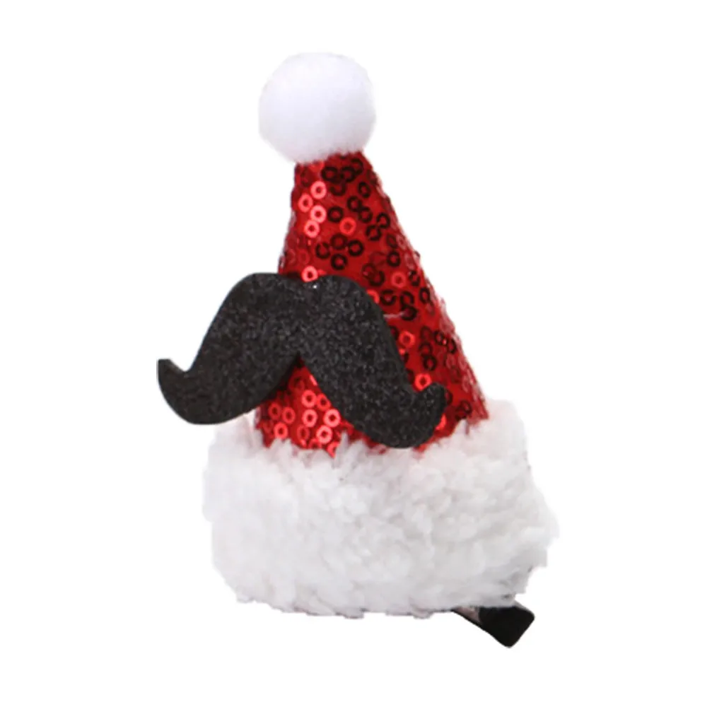 Рождественская шляпа с блестками для маленьких девочек; заколка для волос с героями мультфильмов; платье для волос; головной убор; милые детские заколки для волос с героями мультфильмов; рождественские аксессуары