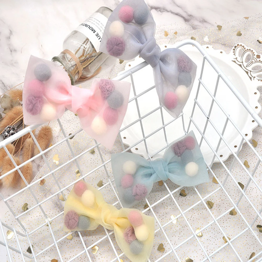 

Accessories Pink Clip Hair Duck Side New Plush Ball Colorful