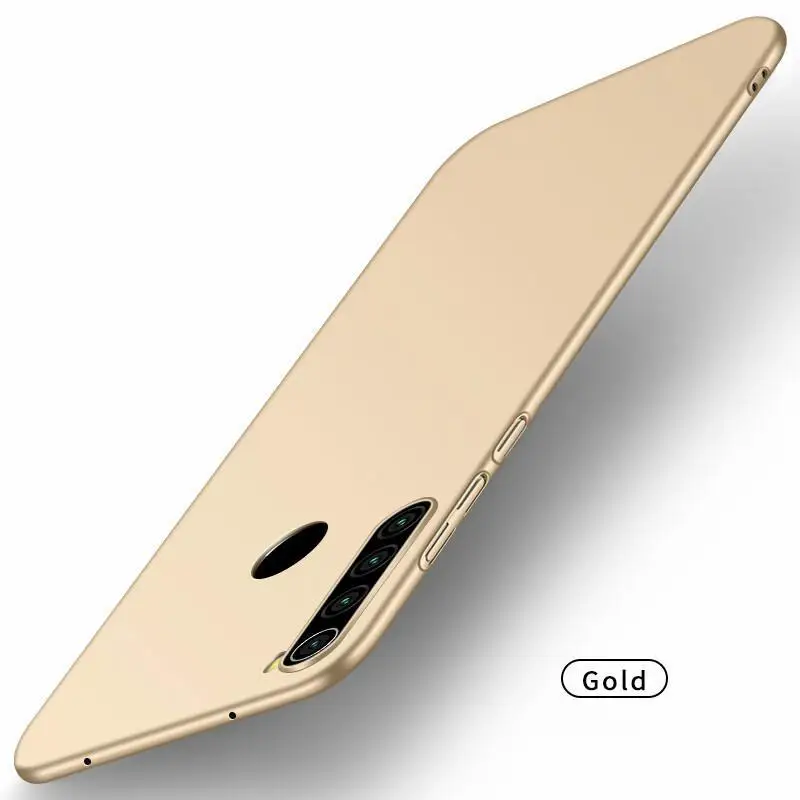 Чехол-накладка для Xiaomi Redmi Note 8 Pro 8T 8 8A стильный Гладкий ультратонкий PC матовый чехол для телефона для Xiaomi Redmi Note 8 чехол - Цвет: Золотой