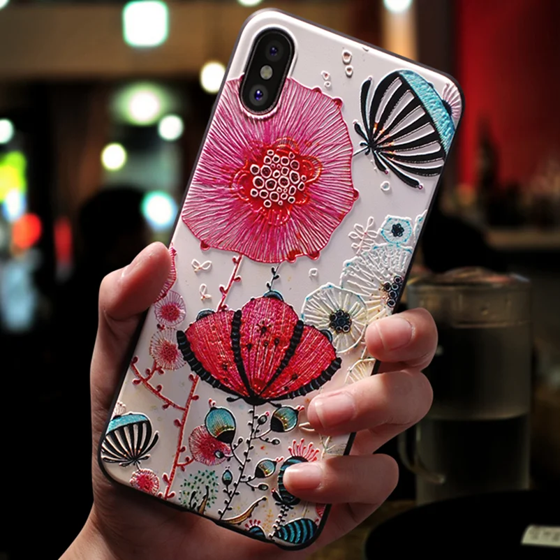 

3D Emboss Flower Case For Samsung Galaxy A50 S8 S9 S10E A70 A30 A40 A10 S10 M10 S6 S7 Edge A5 A6 A8 Plus A7 2018 Note 4 8 9 Case