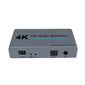 

4K Splitter One In Two Out AUX Extractor In 3.5mm Stereo Converter Adapter for Full HsD TV Monitors Projectors Satellite