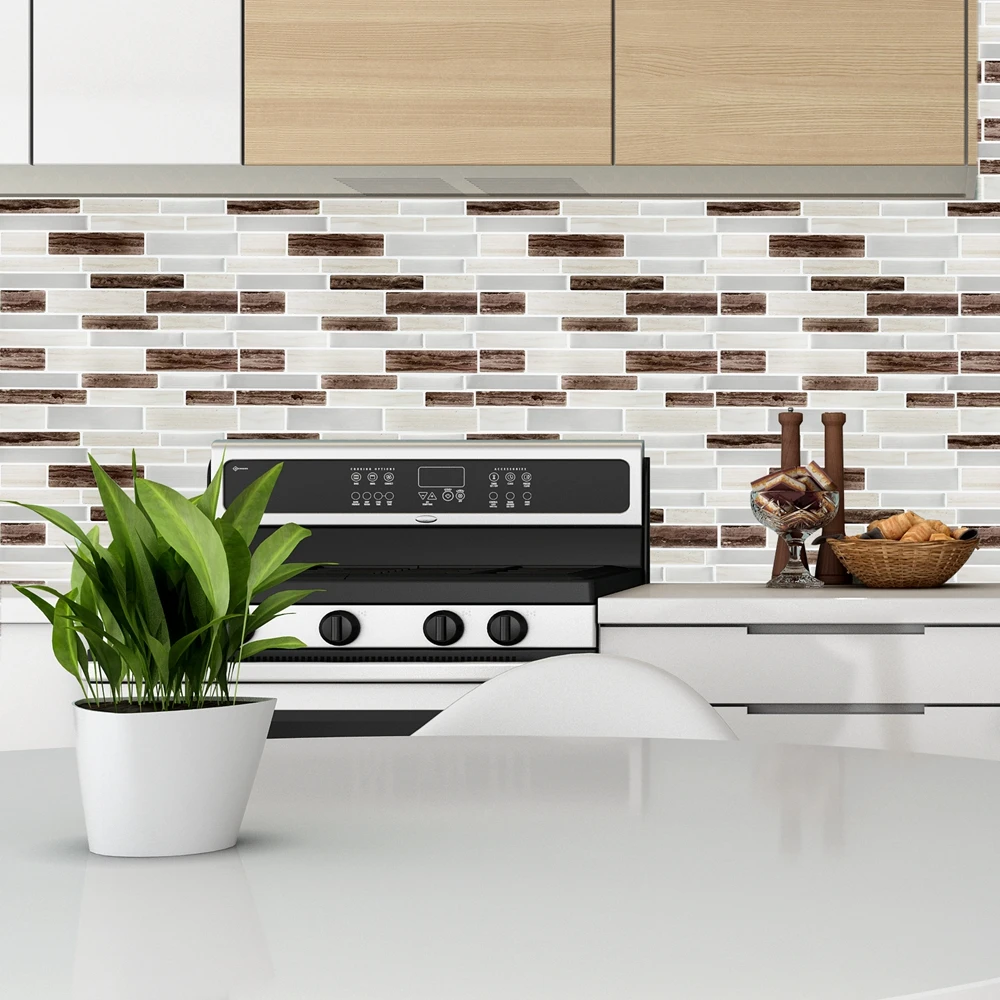 Vividtiles Peel And Stick настенная плитка микс коричневый Marblemosaic клей стикер s DIY ванная