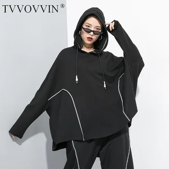 

TVVOVVIN 2019 Autumn New Hooded Sweatshirt Women Wild Cotton Casual Hoody Europe Big Size Sweatshirts Female Fashion Tops L635