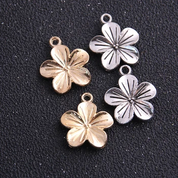 

10PCs 19*22mm Fine Jewelry KC gold Antique Sliver Tone Lily Flower Charms Pendants Findings For Jewelry Making Charms