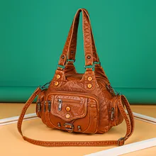 

Fashion large capacity soft leather women's handbag simple versatile lightweight Messenger Bag women retro shoulder vintage bag