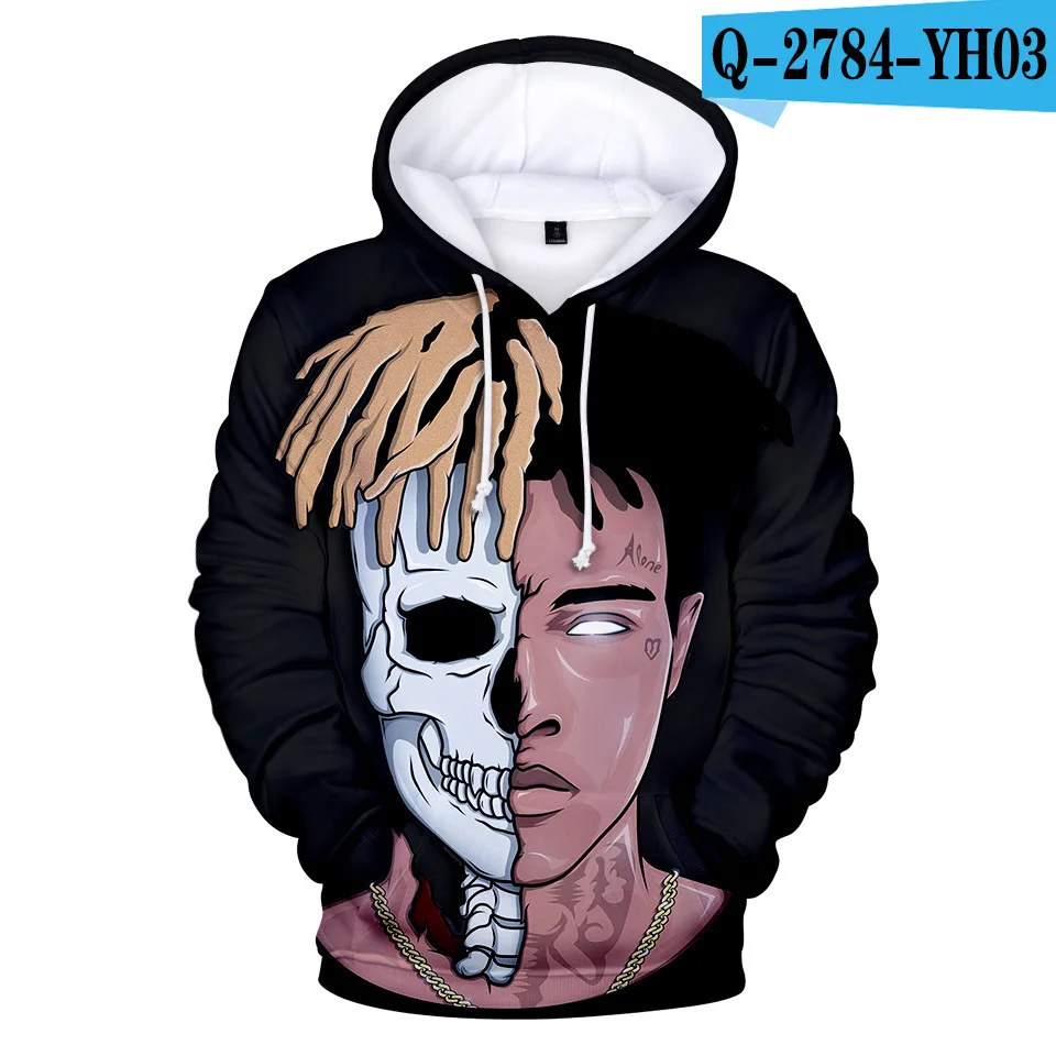 010 Rapper XXX Tentacion XXXTentacion 3D толстовки для мужчин/мальчиков пуловер передний карман уличная хлопковая толстовка хип хоп верхняя одежда - Цвет: 010