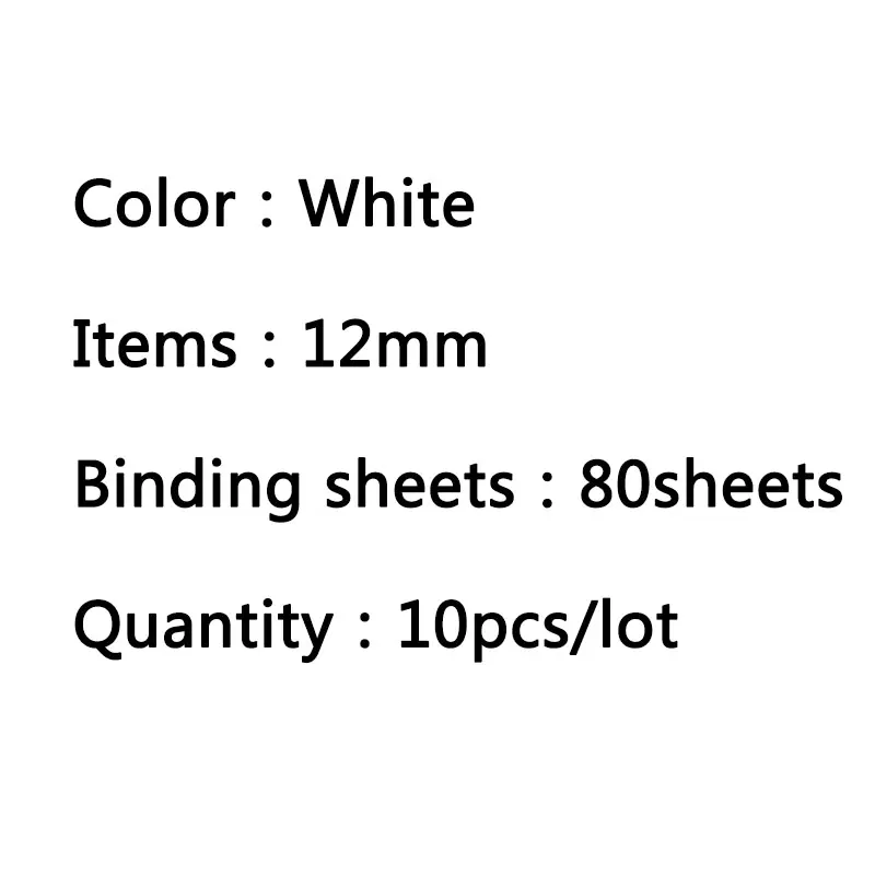 10PCS 21 Hole Binding Ring 6-12mm Loose-leaf Spiral Coil Scrapbook Album Binding Aprons PVC Binder Rings Notebook Office Supply - Цвет: White-12mm