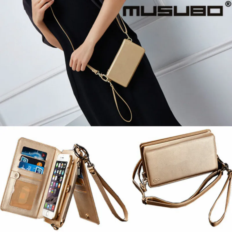 Online Funda protectora de cartera de cuero creativa para mujer a la moda para iphone6 7 8 xs 11 promax más espacio portátil