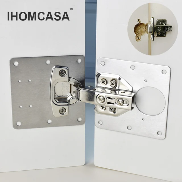 Cabinet Hinge Repair Plate Kit Heavy Duty Steel Hinges Repair Cupboard Door Hinge Mounting Fixing Plates With Screws 2024 Version From Homepro9, $19
