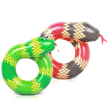 

Summer 3D Snake Swim Ring Inflatable Pool Float Color Rubber Open-Loop Inner Tube Swimming Ring for Adults Kids Beach Playing