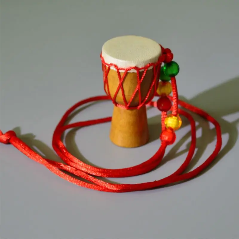 

5pcs Mini Jambe Drummer Individuality Djembe Pendant Percussion Musical Instrument Necklace African Hand Drum Accessories Toy