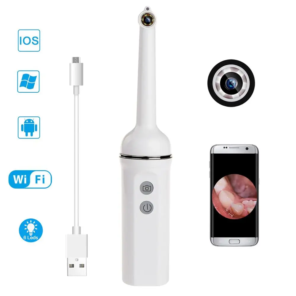 WiFi стоматологическая камера HD интраоральный эндоскоп светодиодный светильник USB кабель осмотр для стоматолога оральный в реальном времени видео стоматологический инструмент
