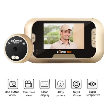 

Wireless Smart Doorbell Peephole Camera 2.8inch Display Wifi Electronic Cat Eye Night Vision 120 Degree Wide Angle Doorbell