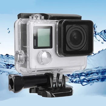 

For Gopro Waterproof Housing Case For Gopro hero 4 Hero3+Hero 3 Underwater Protective Box For Go pro Accessories