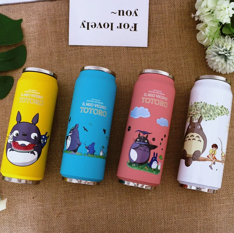 Créatif en acier inoxydable Totoro Thermos Portable unisexe étudiants personnalité à la mode tasse de paille
