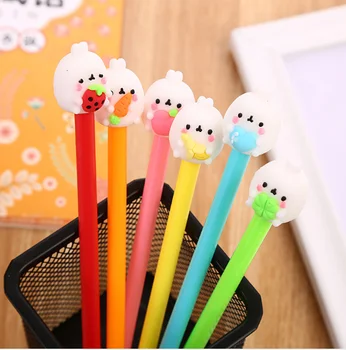 

Rabbit Holding Fruit Gel Pen 0.5mm 100 pcs/Lot Creative Stationery Cute Neutral Pen Office Writing Supplies Signature Pen GP686