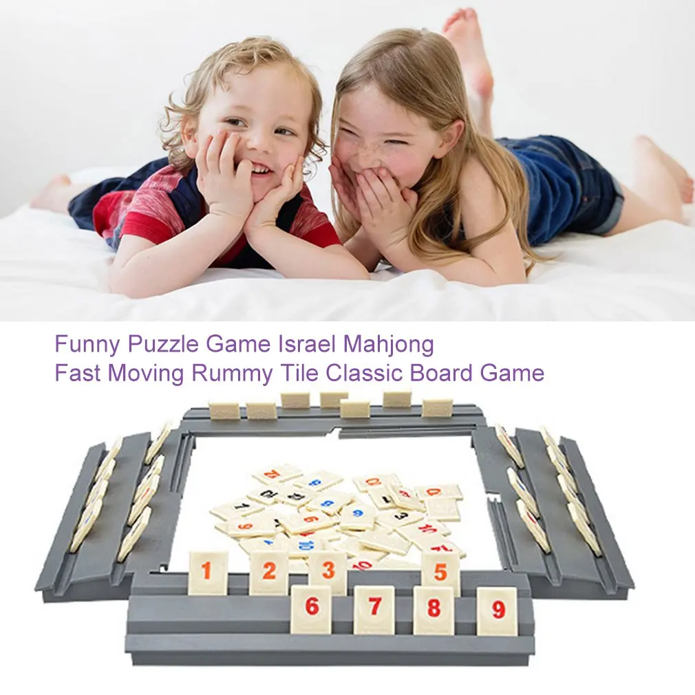 

Funny Puzzle Game Israel Mahjong Fast Moving Rummy Tile Family Game Travelling Version Classic Board Game Toy for Kids and Adult