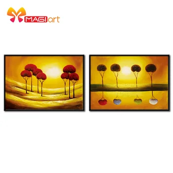 

Cross stitch kits Embroidery needlework sets 11CT water soluble canvas patterns 14CT Oil painting Several trees-NCMF010