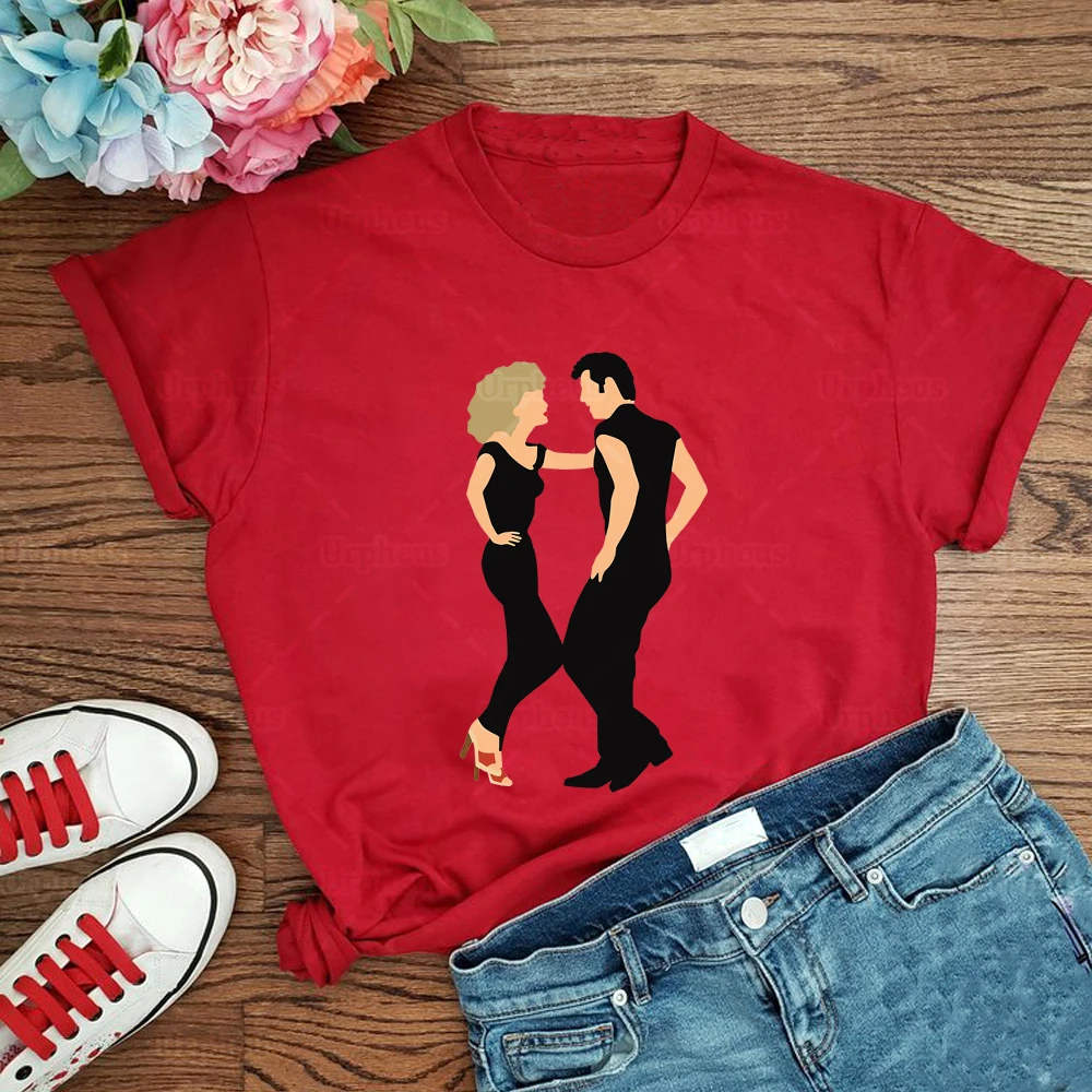 Grease Retor Shirt Grease Ladies Musical Print T Shirt Harajuku Vintage Style Top Tees 2